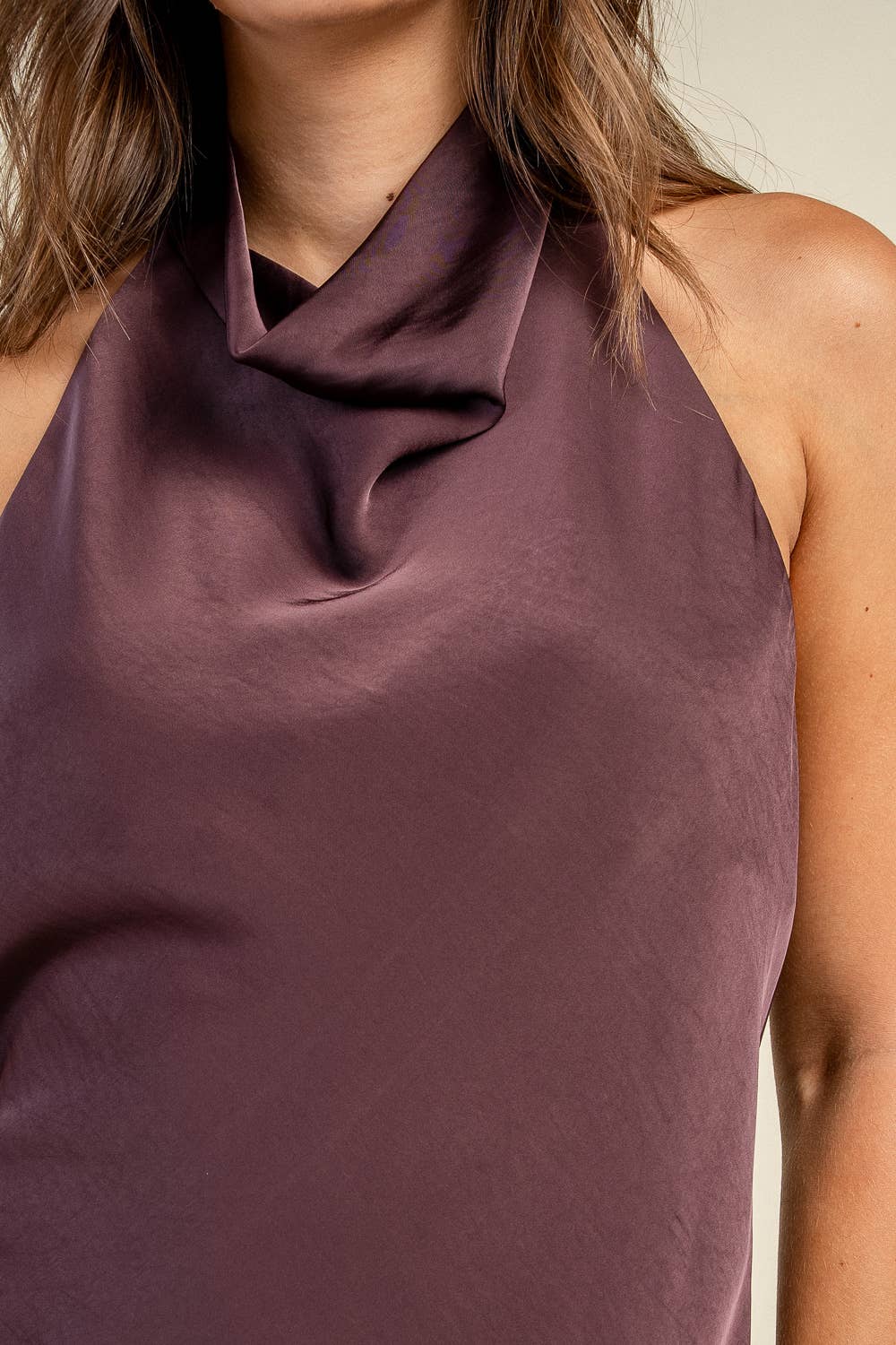 Cocoa Satin Halter
