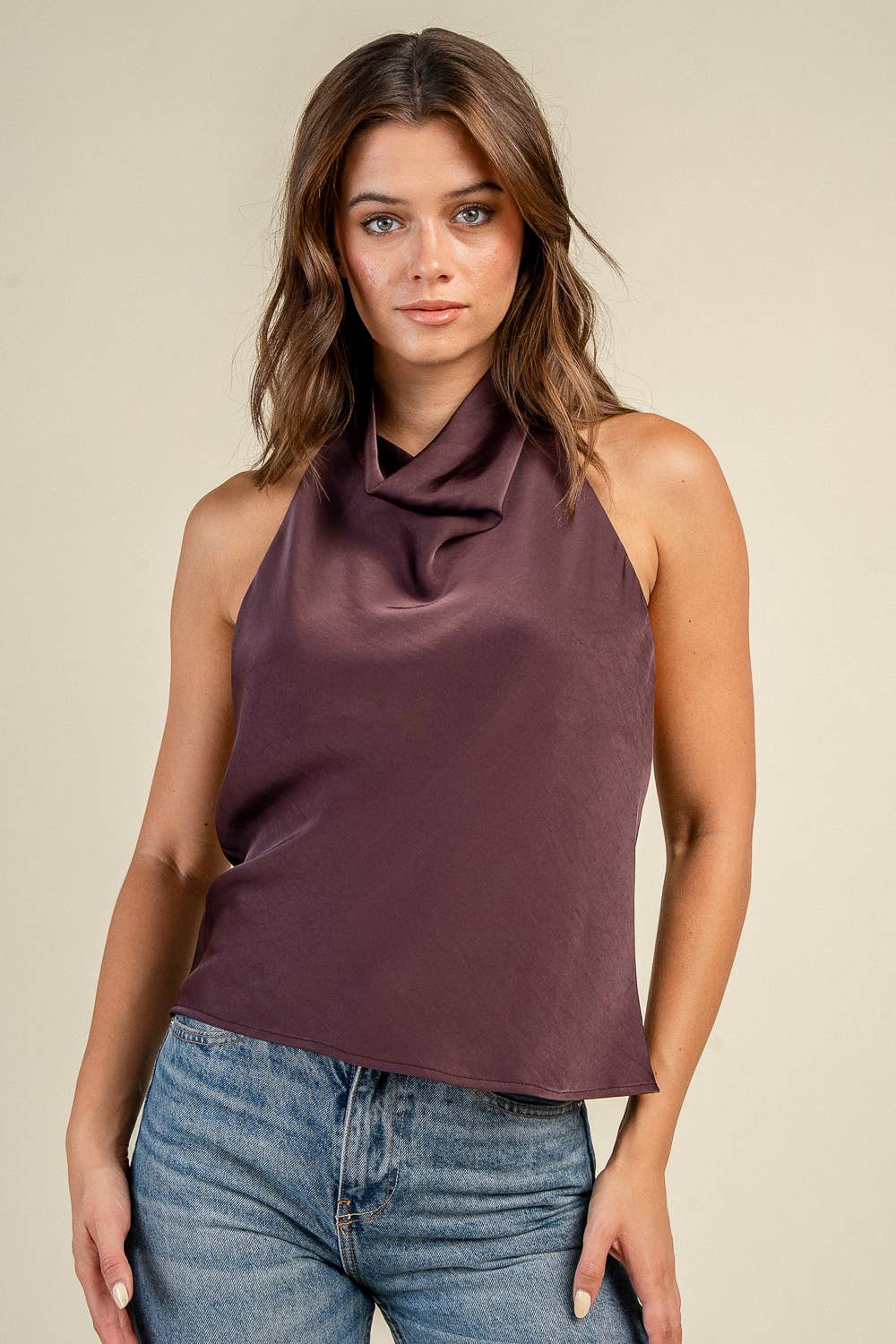 Cocoa Satin Halter