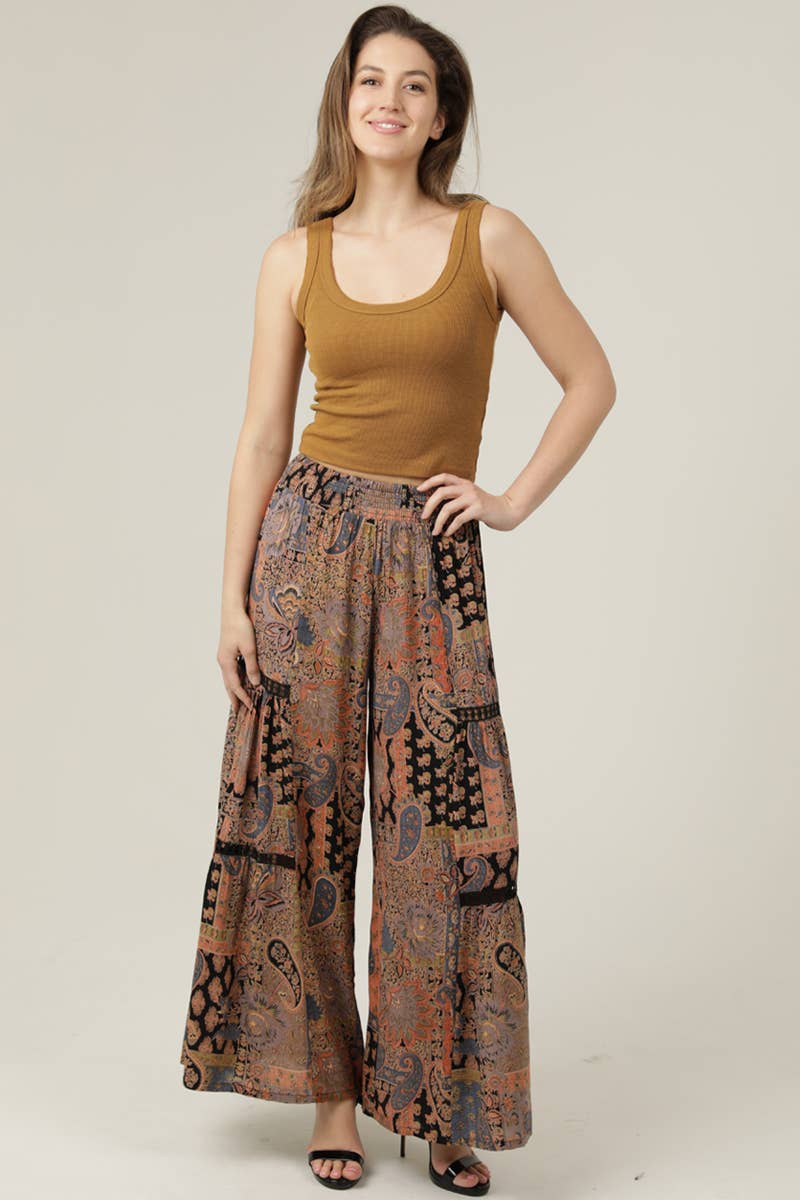 Black Paisley Polazzo Pant